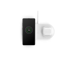 Belkin Double station de recharge à induction (double chargeur sans fil 10 W pour iPhone 14/14 Plus, 14 Pro, 14 Pro Max, 13, 12, Galaxy S22, S22+, S22 Ultra, Pixel 4, 4XL, AirPods, etc.)