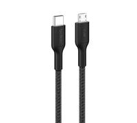 Belkin Eco Câble USB-C vers Micro-USB, 1 m, Câble doux au toucher, gaine tressée et souple de Recharge Rapide, Certifié USB-IF, pour appareil photo, caméra, enceinte portable et plus - Noir