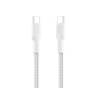 Belkin Eco Câble USB-C vers USB-C avec gaine tressée, 1 m, 240 W, doux au toucher, souple, Câble de recharge rapide, pour iPhone 16, Galaxy S25, Pixel 9, MacBook, iPad Pro, etc.- Blanc (USB 2.0)
