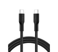 Belkin Eco Câble USB-C vers USB-C avec gaine tressée, 2 m, 240 W, doux au toucher, souple, Câble de recharge rapide, pour iPhone 16, Galaxy S25, Pixel 9, MacBook, iPad Pro, etc. - Noir (USB 2.0)