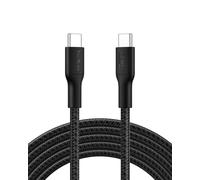 Belkin Eco Câble USB-C vers USB-C avec gaine tressée, 3 m, 240 W, doux au toucher, souple, Câble de recharge rapide, pour iPhone 16, Galaxy S25, Pixel 9, MacBook, iPad Pro, etc. - Noir (USB 2.0)