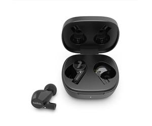 Belkin Écouteurs sans fil, écouteurs SoundForm Rise True Wireless Bluetooth 5.2, certification IPX5 : résistance à la sueur et à l’eau, basses profondes pour iPhone, Galaxy, Pixel et autres - Noir