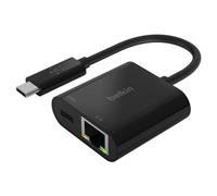 Belkin - Ethernet et adaptateur de charge - USB-C - Gigabit Ethernet x 1 + USB-C (uniquement alimentation) x 1