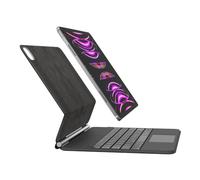 Belkin Étui clavier Pro iPad avec support magnétique, clavier Bluetooth rétroéclairé, commandes multi-geste, rangement Apple Pencil Storage, étui en cuir, QWERTY, touches multimédia pour iPad Air M2