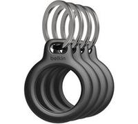 Belkin Anneau de protection pour AirTag avec attache métal - résistant aux rayures - Noir, Pack de 4