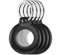 Belkin - Étui pour airtag - porte-clés - plastique - noir (pack de 4) - pour Apple AirTag