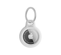 Belkin Étui pour Apple AirTag avec Attache en Métal, Porte Clés, Protection Durable, Anti-rayure, Ouverture Facile et Rebords Surélevés, Idéal pour Chiens et Animaux de Compagnie, Bagages, etc., Blanc