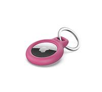 Belkin Étui pour Apple AirTag avec Attache en Métal, Porte Clés, Protection Durable, Anti-rayure, Ouverture Facile et Rebords Surélevés, Idéal pour Chiens et Animaux de Compagnie, Bagages, etc., Rose