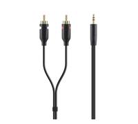 Belkin - Câble audio - RCA x 2 mâle pour mini-phone stereo 3.5 mm mâle - 2 m - double blindage