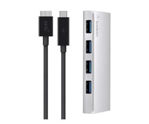 Belkin F4U088VF hub & concentrateur USB 3.2 Gen 1 (3.1 Gen 1) Micro-B 5000 Mbit/s Argent