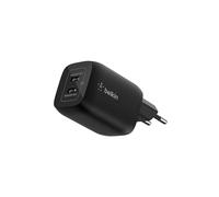 Belkin Gaming Chargeur Secteur Double Port USB-C (65 W, USB 3.0, Recharge Rapide, GaN, pour Nintendo Switch 2, iPhone 16, iPad, MacBook Air, Chromebook, Samsung Galaxy S25 Ultra, etc. - Noir)