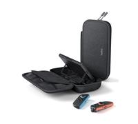 Belkin Gaming Pochette de rangement avec batterie externe 10 000 mAh pour Nintendo Switch 2 (écran LCD, recharge rapide de 20 W pour Nintendo Switch, compartiments pour AirTag et cartes de jeux, gris)