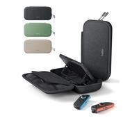 Belkin Gaming Pochette de rangement avec batterie externe 10 000 mAh pour Nintendo Switch 2 (écran LCD, recharge rapide de 20 W pour Nintendo Switch, compartiments pour AirTag et cartes de jeux, gris)