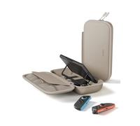 Belkin Gaming Pochette de rangement avec batterie externe 10 000 mAh pour Nintendo Switch 2 (écran LCD, recharge rapide de 20W pour Nintendo Switch, compartiments pour AirTag et cartes de jeux, Beige)