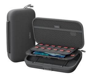Belkin Gaming Pro Pochette Et Batterie Externe 10K Nintendo Switch 2 - Gris | Pochette De Transport Avec Batterie Externe Amovible, 10K, 30 W, Poche AirTag, Poches 12 Cartes De Jeux, Revêtement Robuste