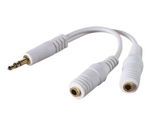 Belkin Headphone Splitter - Diviseur pour casques - mini-phone stereo 3.5 mm mâle pour mini-phone stereo 3.5 mm femelle - blanc - pour Apple iPod