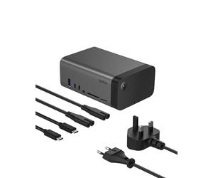 Belkin Hub GaN USB-C 11-en-1 Dock Pro (150 W, Station d'accueil multiport avec Port USB-C, USB-A, Ethernet, SD, Micro SD, 3,5 mm, HDMI 4K, pour Affichage Triple, Compatible avec MacBook Pro, etc.)
