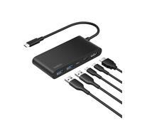 Belkin Hub USB-C 5 Ports avec HDMI 4K à 60 Hz, Power Delivery 100 W, Transfert de Données 5 Gbit/s, pour MacBook, iPad Pro, Chromebook, Etc., HDMI 2.0 - Noir