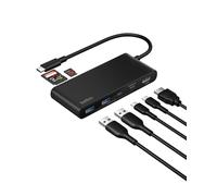Belkin Hub USB-C 7 ports, HDMI 4K60Hz, lecteur SD et microSD, Power Delivery 100 W, 5 Gbit/s, Noir