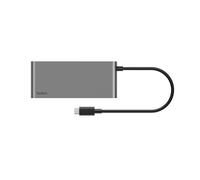Belkin Hub USB-C 7 Ports avec HDMI 4K à 60 Hz, Lecteur Cartes SD et MicroSD, Power Delivery 100 W, Transfert de Données 5 Gbit/s, pour MacBook, iPad Pro, Chromebook, Etc. - Gris