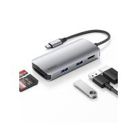 Belkin Hub USB-C, Adaptateur multiport 5 en 1 - Station d'accueil USB-C avec HDMI 4K, 2 Ports USB-A, Fente pour Carte SD et Fente pour Carte microSD pour MacBook Pro, Air, iPad Pro, XP et Plus Encore