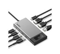 Belkin Hub USB C, hub multi-ports 8 en 1 100 W - Support double affichage pour Windows et Chromebook + support miroir pour macOS avec moniteur de confidentialité, Ethernet, résolutions jusqu'à 4K @ 60