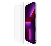Belkin Lot de 2 films de protection d'écran en verre trempé pour iPhone 14 Plus et iPhone 13 Pro Max, facile à appliquer, sans bulles, avec autocollants de guidage inclus