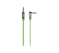 Belkin MIXIT Aux Cable - Câble audio - mini-phone stereo 3.5 mm mâle pour mini-phone stereo 3.5 mm mâle - 91 cm - vert - plat, connecteur à 90 °