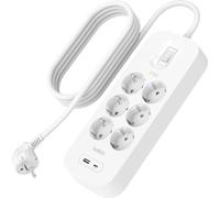 Belkin Multiplug 6 prises avec câble de charge rapide USB-C et USB-A Protection 2m 650J