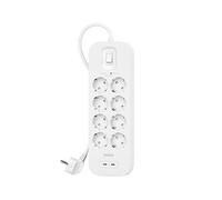 Belkin Multiprise USB avec Protection Contre Les surtensions à 8 Prises CA, Montage Mural, câble de 2 m, 2 Ports USB-C PD à Charge Rapide, LED d'état, 900 Joules de défense électrique