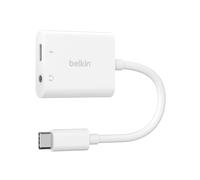 Belkin Adaptateur RockStar USB-C 3,5 mm audio + recharge (adaptateur audio avec USB-C Power Delivery de 60 W, pour iPhone 15, iPad Pro, Galaxy, Note, Google Pixel, LG, Sony Xperia, blanc) NPA004btWH