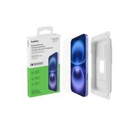 Belkin Protection d'écran antimicrobienne ScreenForce Tempered Glass iPhone 15 Plus, verre trempé, protection fine, transparente, antirayure, support Easy Align pour pose sans bulle d'air OVA136zz