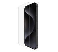 Belkin Protection d'écran antimicrobienne ScreenForce UltraGlass 2, verre pour iPhone 15 Pro Max, antirayure, note 9H, verre fin, support Easy Align inclus pour pose sans bulle d'air