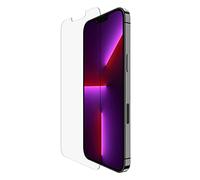 Belkin Protection d'écran antimicrobienne TemperedGlass pour iPhone 14 Plus et 13 Pro, pose facile sans bulle d'air et guides autocollants inclus