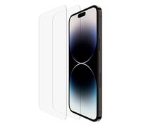 Belkin Protection d'écran TemperedGlass (pack de 2) pour iPhone 14 Pro Max (pose facile, sans bulle d'air, support EZ, test de résistance 9H, antirayure)