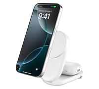Belkin Station de charge UltraCharge 2-en-1 Qi2 magnétique pliable 25W USB-C blanc