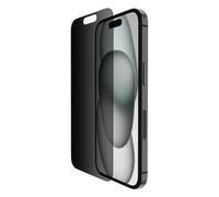 Belkin Protection d'écran anti espion antimicrobienne ScreenForce TemperedGlass Privacy (pour iPhone 15 et iPhone 14 Pro, fine, antirayure, support Easy Align pour pose sans bulle d'air)