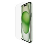Belkin Protection d'écran antimicrobienne ScreenForce Tempered Glass iPhone 15 Plus, verre trempé, protection fine, transparente, antirayure, support Easy Align pour pose sans bulle d'air OVA136zz