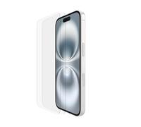Belkin Protection d'écran antimicrobienne ScreenForce TemperedGlass pour iPhone 15, verre trempé, fine, transparente, antirayure, support Easy Align pour pose sans bulle d'air, pack de 2