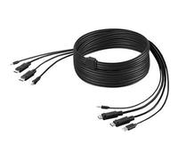 Belkin Secure KVM Combo Cable - Câble clavier/vidéo/souris/audio - Conformité TAA - USB, jack mini, DisplayPort (M) pour mini-phone stereo 3.5 mm, USB type B, DisplayPort (M) - 1.83 m