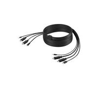 Belkin Secure KVM Combo Cable - Câble clavier/vidéo/souris/audio - Conformité TAA - USB, jack mini, DisplayPort (M) pour mini-phone stereo 3.5 mm, USB type B, DisplayPort (M) - 1.83 m