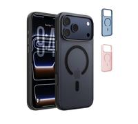 Belkin SheerForce Grip Coque iPhone 17 Pro, Coque de Protection Compatible MagSafe Design Fin, Protection avec Rainures Antidérapantes, Magnétique et Anti-Impacts- Noir