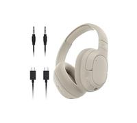 Belkin SoundForm Isolate - Écouteurs avec micro - circum-aural - Bluetooth - sans fil, filaire - Suppresseur de bruit actif - USB-C, jack 3,5mm - isolation acoustique - sable
