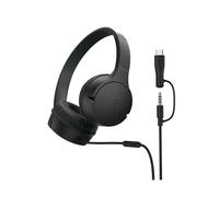 Belkin SoundForm Mini Casque Audio Enfant Filaire avec connecteurs USB-C et 3,5 mm, Micro et Autocollants, Volume de 85dB Max., pour apprentissages en Ligne, Voyages, iPhone, iPad, Galaxy, etc - Noir