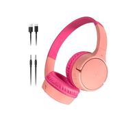 Belkin SoundForm Mini Casque Audio sans Fil pour Enfants avec Micro intégré (Circum-aural, autonomie de 30 h, pour Apprentissage, Voyages, Autocollants Amusants, pour iPhone, iPad, Galaxy) - Rose