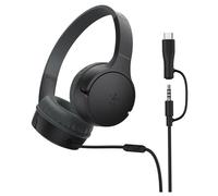 Belkin SoundForm Mini - Écouteurs avec micro - sur-oreille - filaire - jack 3,5mm, USB-C - noir