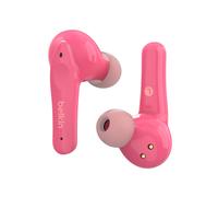 Belkin SOUNDFORM Nano, écouteurs enfants True Wireless, limite de 85 dB (protection auditive), apprentissage en ligne, école, certifié IPX5, 24 h de lecture pour iPhone, Galaxy, Pixel, etc.- Rose