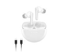 Belkin SoundForm Rhythm Écouteurs True Wireless avec Micro intégré (Recharge Rapide USB-C, autonomie de 28 h, Indice d'étanchéité IPX5, Bluetooth, pour iPhone, iPad, Galaxy, Pixel, etc., Blanc)