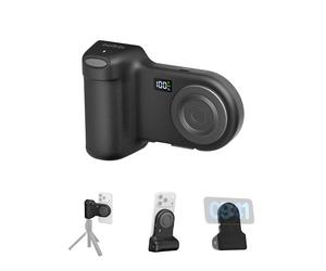 Belkin Stage PowerGrip Magnétique avec Batterie Externe 9,3K - Noir | Chargeur Portable Sans Fil 9,3K, 15 W, USB-C, Câble Inclus, Bouton Bluetooth D'Obturateur, Support Pour Téléphone, Préchargé