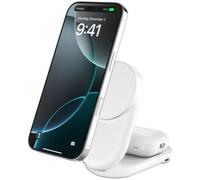 Belkin Station de charge UltraCharge 2-en-1 Qi2 magnétique pliable 25W USB-C blanc